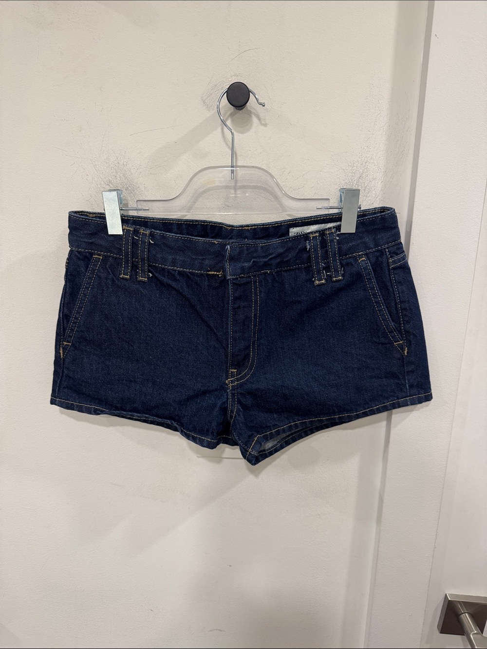 Zara Dark Blue Denim Shorts - Women's Casual Cut
